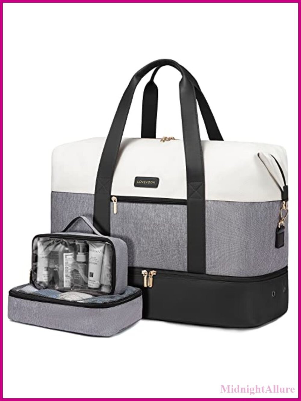 LOVEVOOK Weekender Bag Large Travel Duffel with Packing Cubes Shoe Compartment